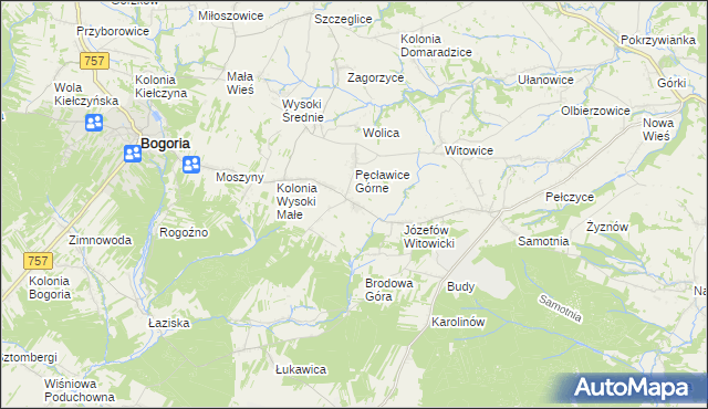 mapa Kolonia Pęcławska, Kolonia Pęcławska na mapie Targeo