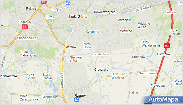 mapa Konstantyna, Konstantyna na mapie Targeo
