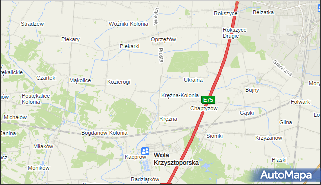 mapa Krężna-Kolonia, Krężna-Kolonia na mapie Targeo