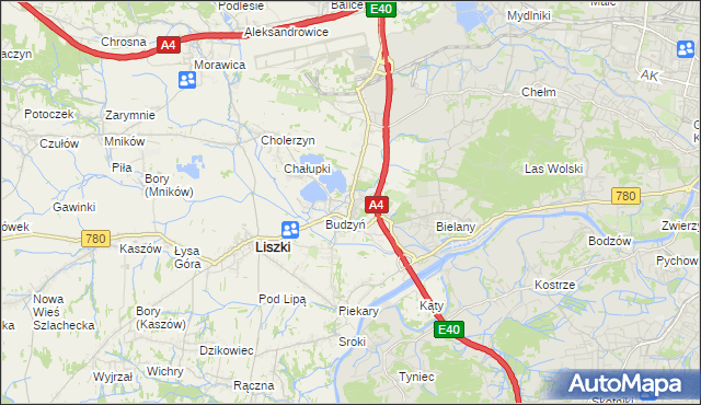 mapa Kryspinów, Kryspinów na mapie Targeo