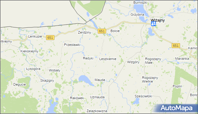 mapa Leszkiemie, Leszkiemie na mapie Targeo