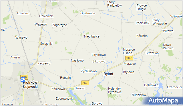 mapa Litychowo, Litychowo na mapie Targeo
