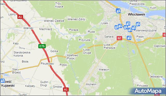 mapa Łuba Druga, Łuba Druga na mapie Targeo
