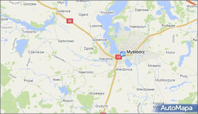 mapa Mączlino, Mączlino na mapie Targeo