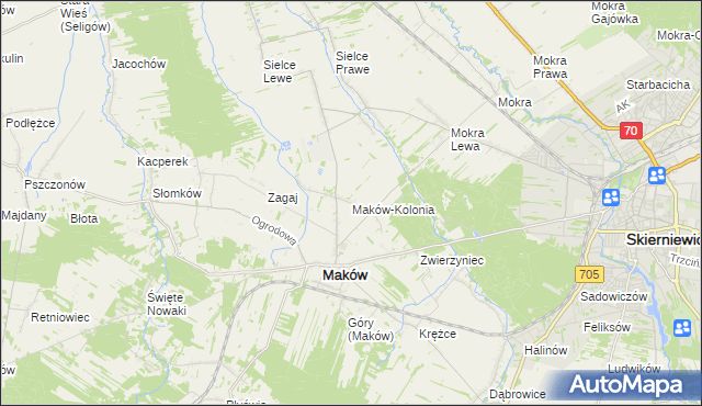 mapa Maków-Kolonia, Maków-Kolonia na mapie Targeo