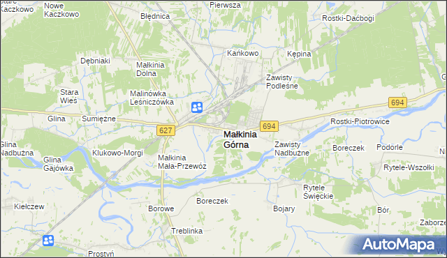 mapa Małkinia Górna, Małkinia Górna na mapie Targeo