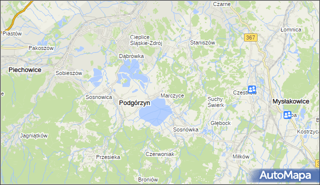 mapa Marczyce, Marczyce na mapie Targeo