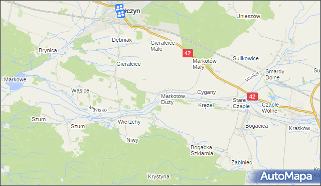 mapa Markotów Duży, Markotów Duży na mapie Targeo