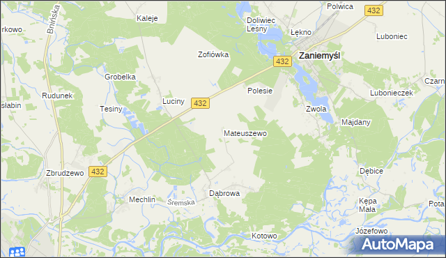 mapa Mateuszewo, Mateuszewo na mapie Targeo