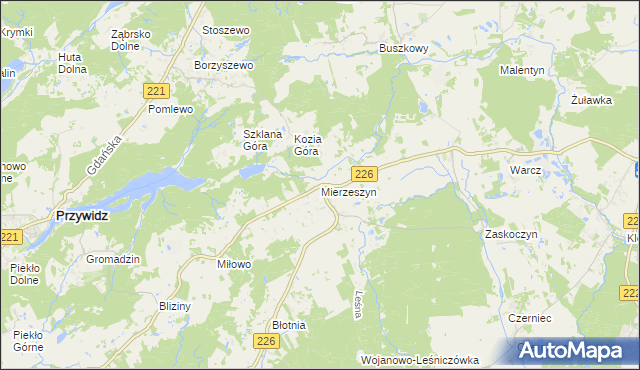 mapa Mierzeszyn, Mierzeszyn na mapie Targeo