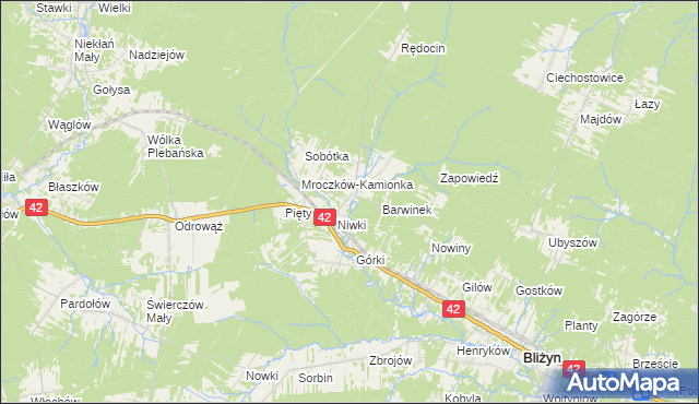 mapa Mroczków, Mroczków na mapie Targeo