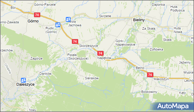 mapa Napęków, Napęków na mapie Targeo