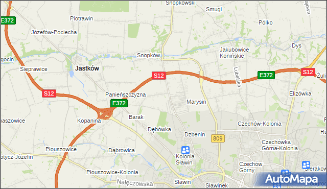 mapa Natalin gmina Jastków, Natalin gmina Jastków na mapie Targeo