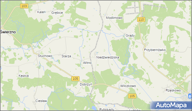 mapa Niedźwiedziska, Niedźwiedziska na mapie Targeo