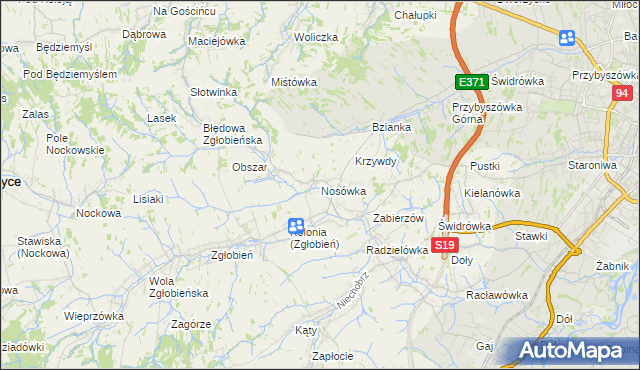 mapa Nosówka, Nosówka na mapie Targeo