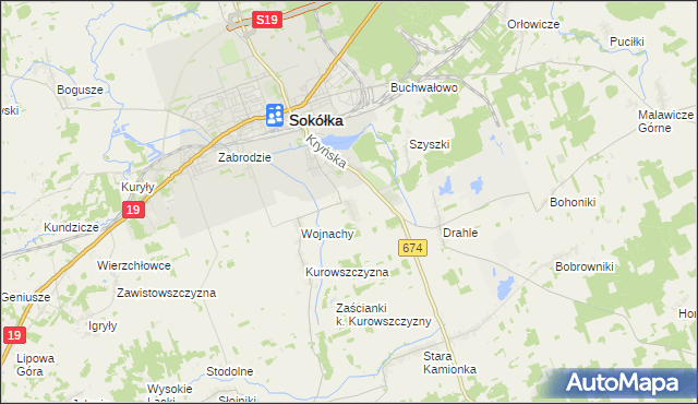 mapa Nowa Kamionka gmina Sokółka, Nowa Kamionka gmina Sokółka na mapie Targeo