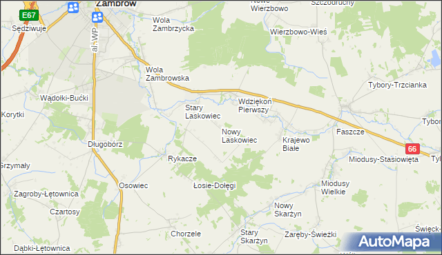 mapa Nowy Laskowiec, Nowy Laskowiec na mapie Targeo