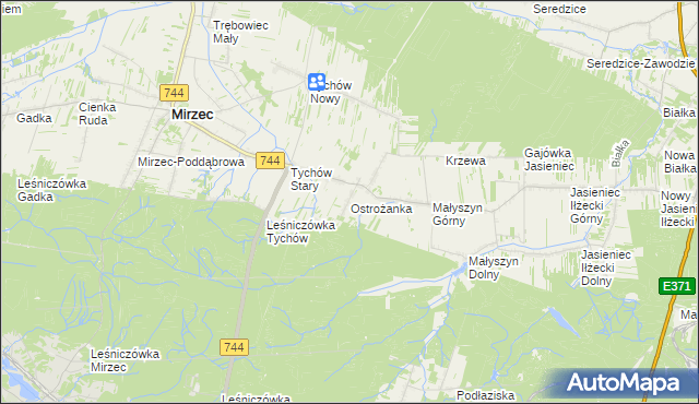 mapa Ostrożanka, Ostrożanka na mapie Targeo