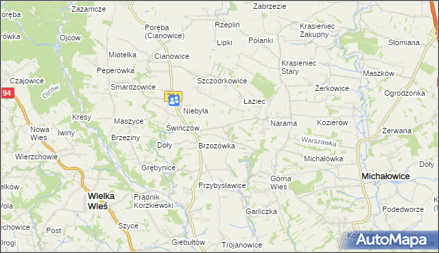 mapa Owczary gmina Zielonki, Owczary gmina Zielonki na mapie Targeo