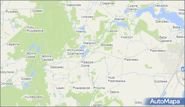 mapa Palędzie Kościelne, Palędzie Kościelne na mapie Targeo