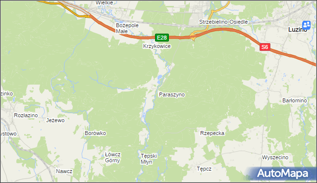 mapa Paraszyno, Paraszyno na mapie Targeo
