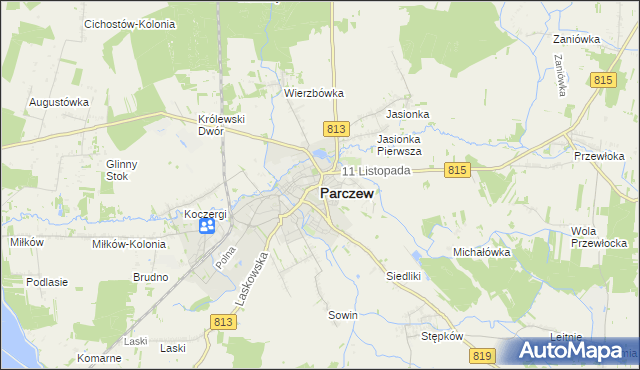 mapa Parczew, Parczew na mapie Targeo