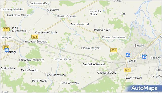 mapa Płonka-Matyski, Płonka-Matyski na mapie Targeo
