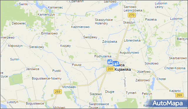 mapa Podhulanka, Podhulanka na mapie Targeo