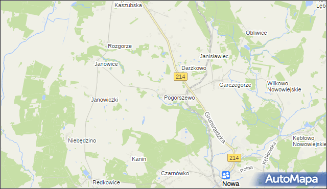 mapa Pogorszewo, Pogorszewo na mapie Targeo