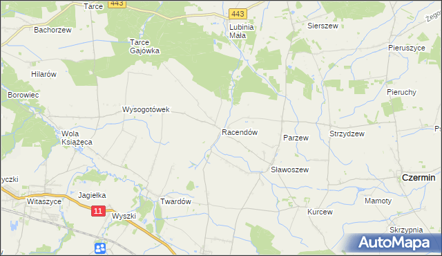 mapa Racendów, Racendów na mapie Targeo