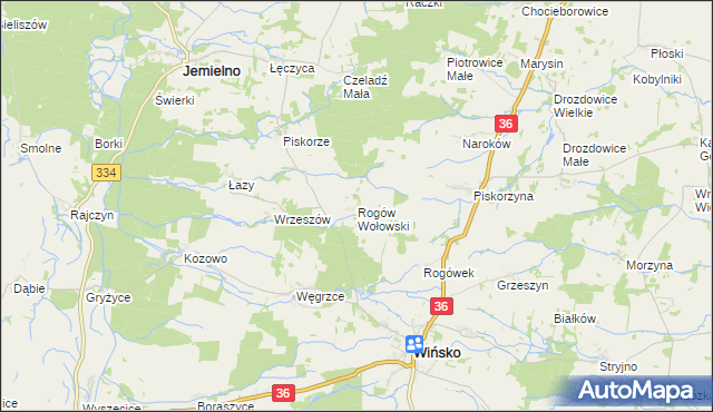 mapa Rogów Wołowski, Rogów Wołowski na mapie Targeo
