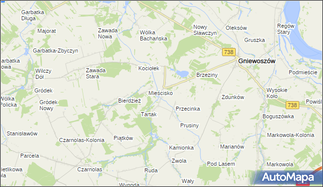 mapa Sarnów gmina Gniewoszów, Sarnów gmina Gniewoszów na mapie Targeo