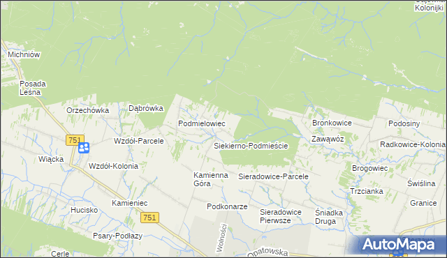 mapa Siekierno-Przedgrab, Siekierno-Przedgrab na mapie Targeo