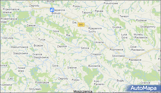 mapa Sitnica gmina Biecz, Sitnica gmina Biecz na mapie Targeo