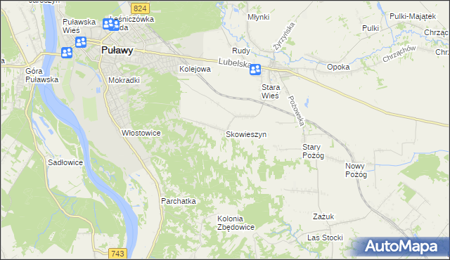 mapa Skowieszyn, Skowieszyn na mapie Targeo