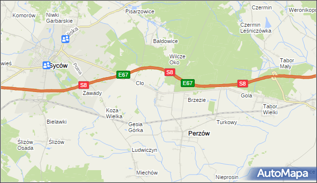 mapa Słupia pod Bralinem, Słupia pod Bralinem na mapie Targeo