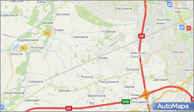mapa Smolec, Smolec na mapie Targeo