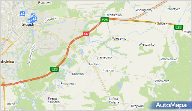mapa Stanięcino, Stanięcino na mapie Targeo