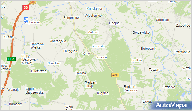 mapa Stoczki gmina Sieradz, Stoczki gmina Sieradz na mapie Targeo