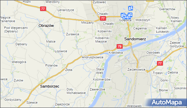 mapa Strochcice, Strochcice na mapie Targeo