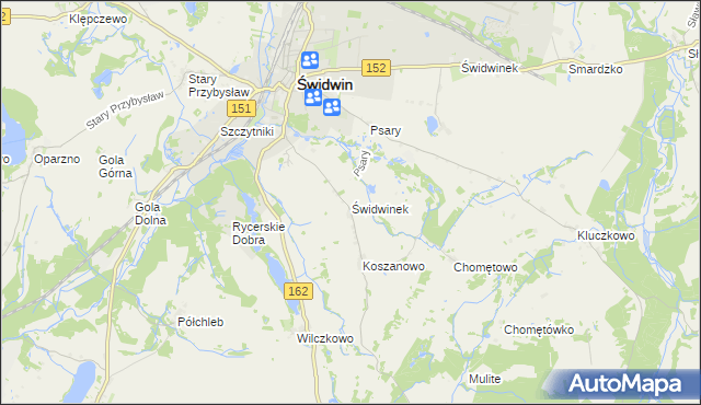 mapa Świdwinek, Świdwinek na mapie Targeo