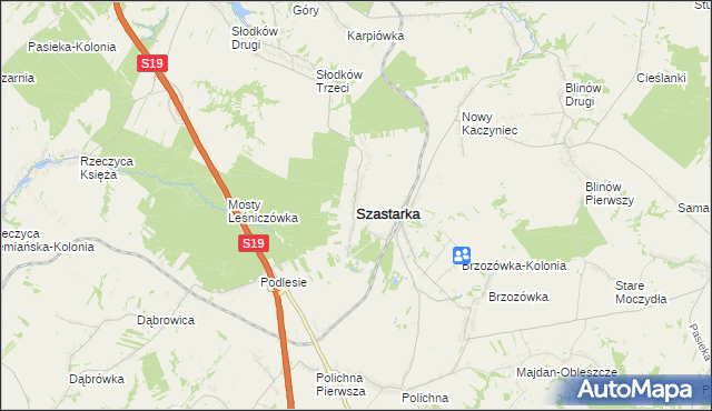 mapa Szastarka, Szastarka na mapie Targeo