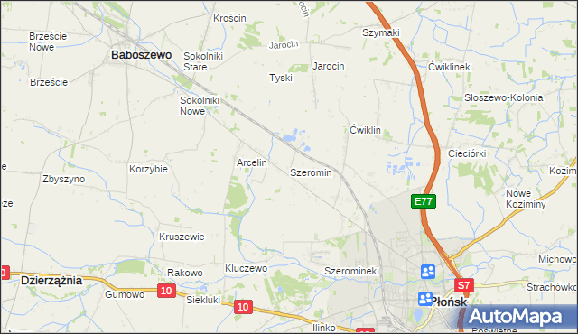mapa Szeromin, Szeromin na mapie Targeo