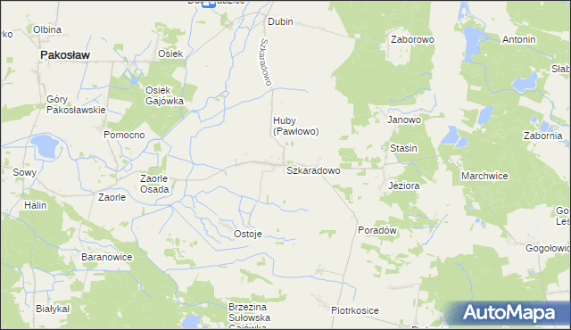 mapa Szkaradowo, Szkaradowo na mapie Targeo