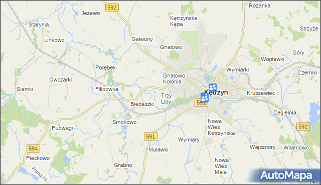 mapa Trzy Lipy, Trzy Lipy na mapie Targeo