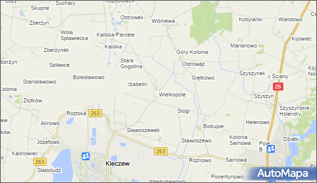 mapa Wielkopole gmina Kleczew, Wielkopole gmina Kleczew na mapie Targeo
