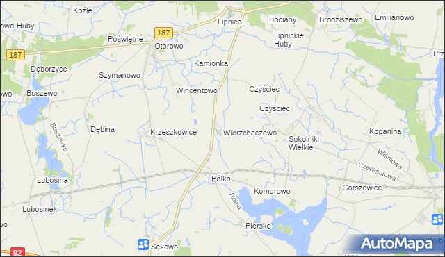 mapa Wierzchaczewo, Wierzchaczewo na mapie Targeo