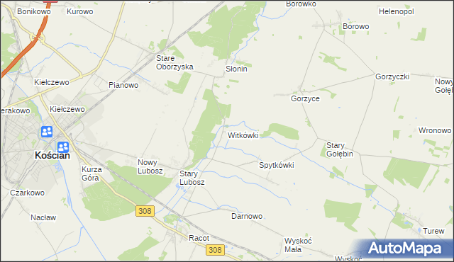 mapa Witkówki, Witkówki na mapie Targeo
