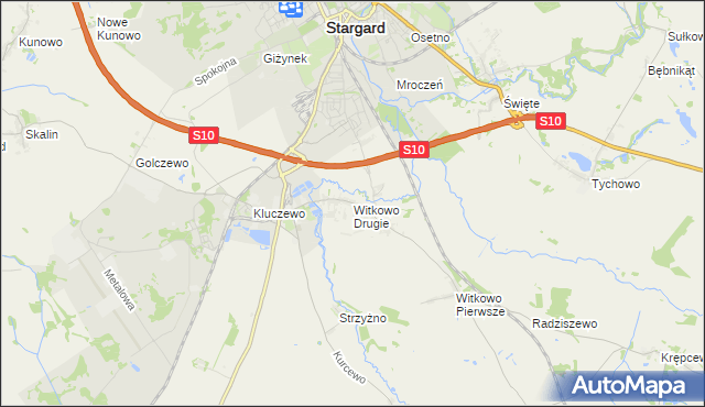mapa Witkowo Drugie, Witkowo Drugie na mapie Targeo