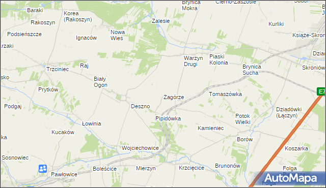 mapa Zagórze gmina Nagłowice, Zagórze gmina Nagłowice na mapie Targeo